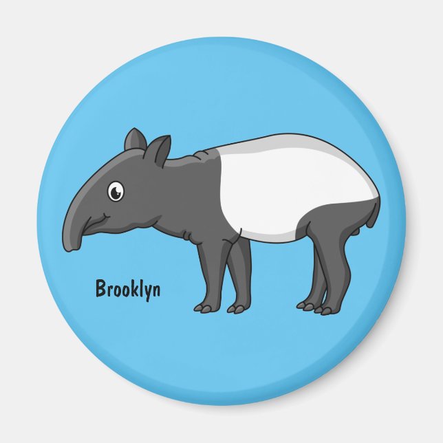 Aimant Belle illustration de tapir de dessin animé (Devant)