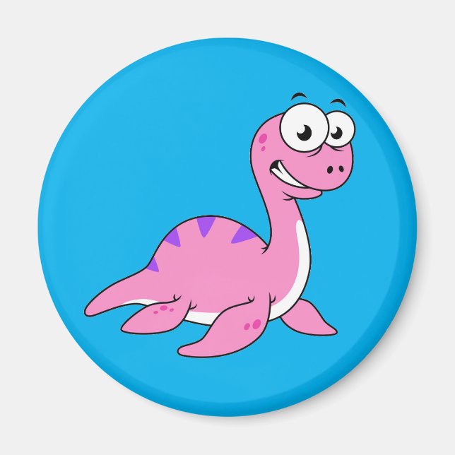 Aimant Belle Illustration Du Monstre Loch Ness. (Devant)
