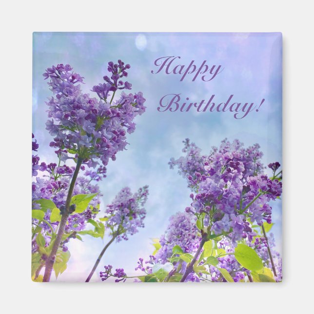Aimant Belle Lilac Joyeux Anniversaire (Devant)
