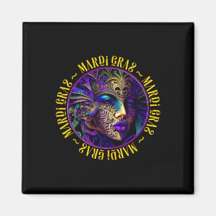Aimant Belle Mardi Gras Femme En Masque Mardi Gras