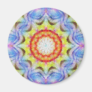 Aimant Belle mosaïque brillante Carreaux soleil Fleur