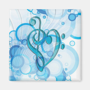 Aimant Belle musique cool prend des notes en coeur