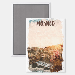 Aimant Belle peinture du coucher de soleil de Monaco