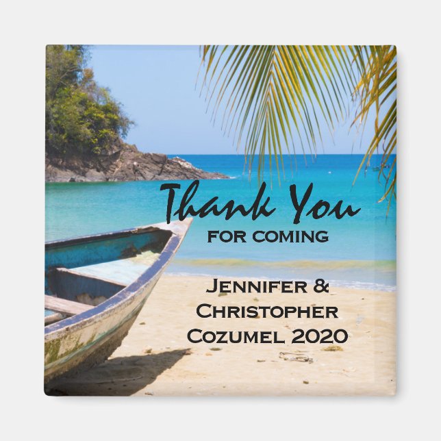 Aimant Belle plage tropicale avec un Mariage en bateau à  (Devant)