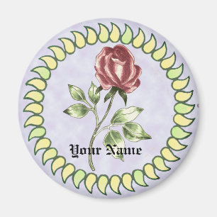 Aimant Belle Rose rouge