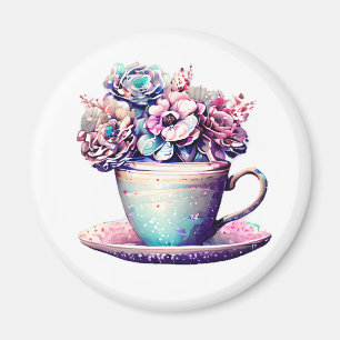 Aimant Belle Teacup antique Fleurs Vintages