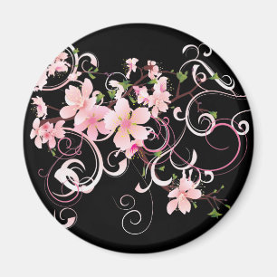 Aimant Belles fleurs de cerisiers