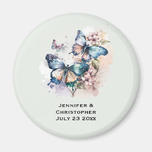 Aimant Belles papillons et fleurs