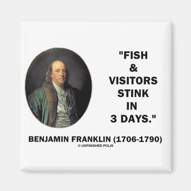 Aimant Benjamin Franklin Fish & Visiteurs Puissent En 3 J (Devant)