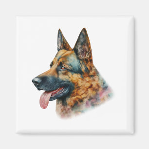 Aimant Berger allemand aquarelle