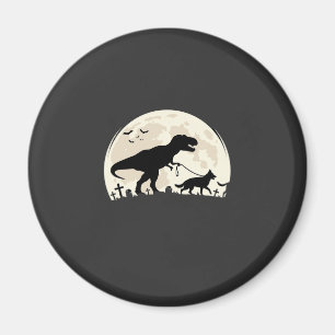 Aimant Berger Allemand Halloween Dinosaure Silhouette Lun