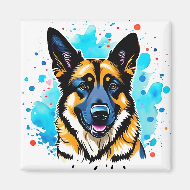 Aimant Berger allemand Splash (Devant)