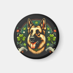 Aimant Berger allemand St Patrick's Day Berger chien cade