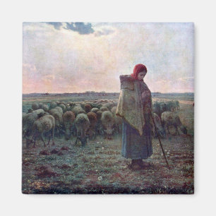 Aimant Bergère avec son troupeau, Jean-François Millet