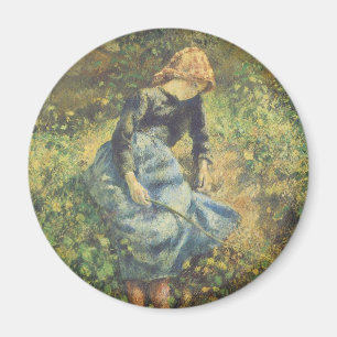 Aimant Bergère par Camille Pissarro, Beaux-arts vintage