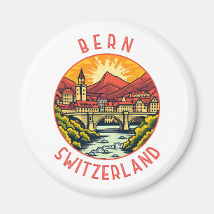 Aimant Bern Suisse Retro Cercle en détresse