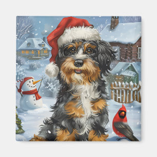 Aimant Bernedoodle Chien Winter Wonderland Noël