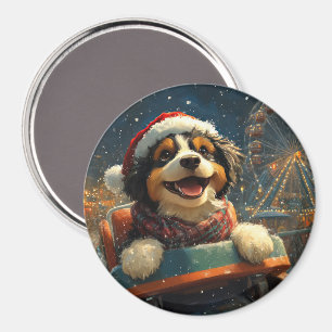 Aimant Bernedoodle Roller Dessous de verre Noël