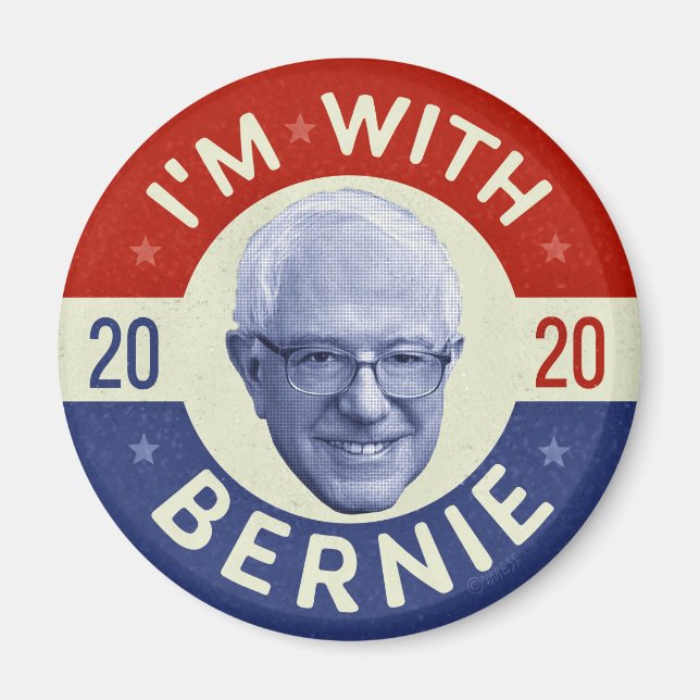 Aimant Bernie Sanders Président 2020 Démocrate Photo Retr (Devant)