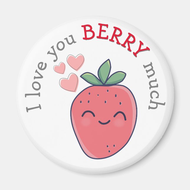 Aimant Berry drôle Je t'aime (Devant)