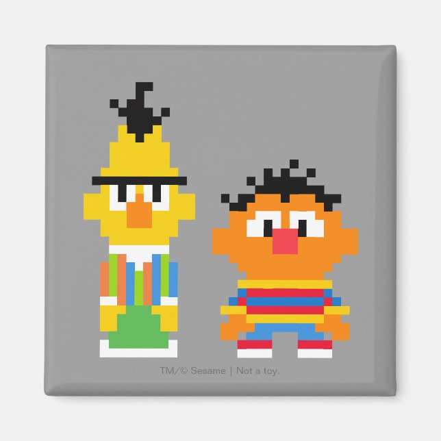 Aimant Bert et Ernie en pixel art (Devant)