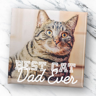 Aimant Best Cat Dad Ever Modern Custom Pet Photo