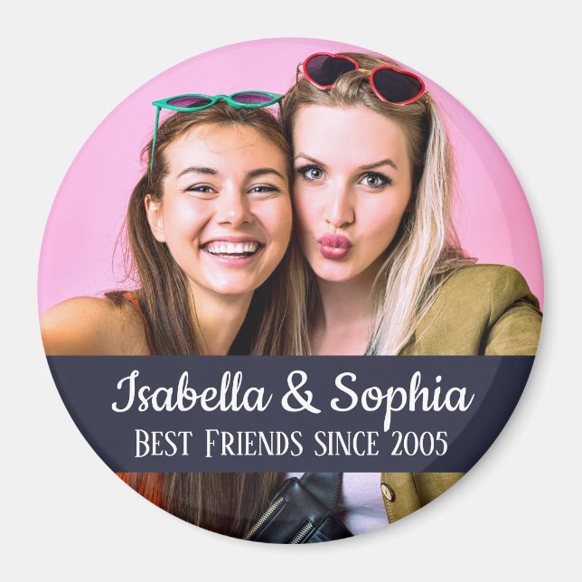 Aimant Best friends forever moderne BFF photo (Devant)