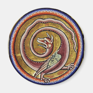 AIMANT BESTIAIRE MÉDIÉVAL, SNAKE DRAGON CIRCLES
