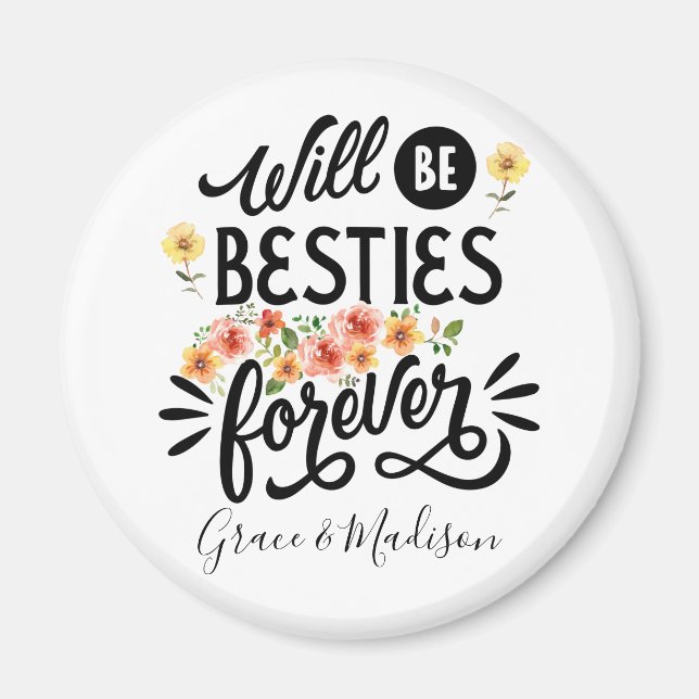Aimant Besties pour la vie BFF Friends Forever Cadeau (Devant)