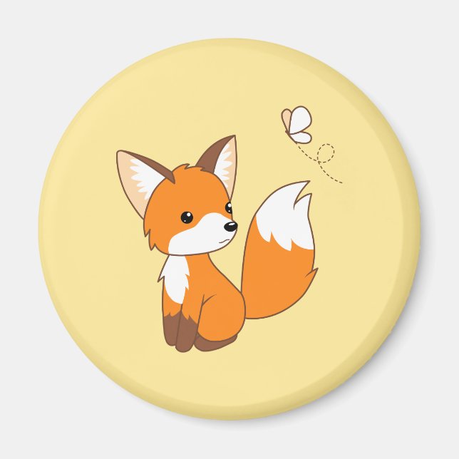 Aimant Beurre à regarder de la petite Fox mignonne (Devant)