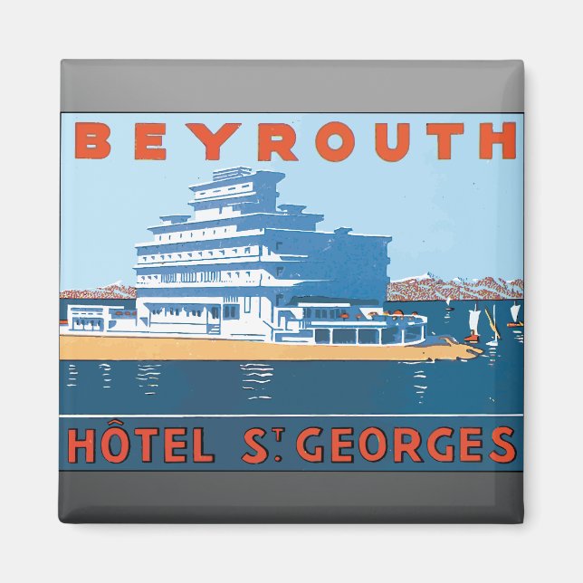 Aimant Beyrouth Hotel St. Georges, Vintage (Devant)