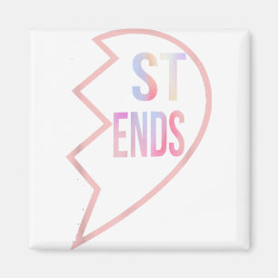 Aimant BFF 1 Coeur en 2 Meilleurs Amis Correspondant 2ème