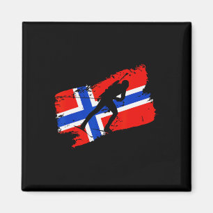 Aimant Biathlon Norvège Drapeau Norvégien Skin de fond