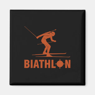 Aimant Biathlon Ski Ski Sports d'hiver Ski de fond