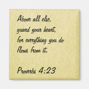 Aimant Bible Verse Proverbes d'aimants 4:23