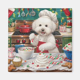 Aimant Bichon Frise Gîtes : Festif Noël