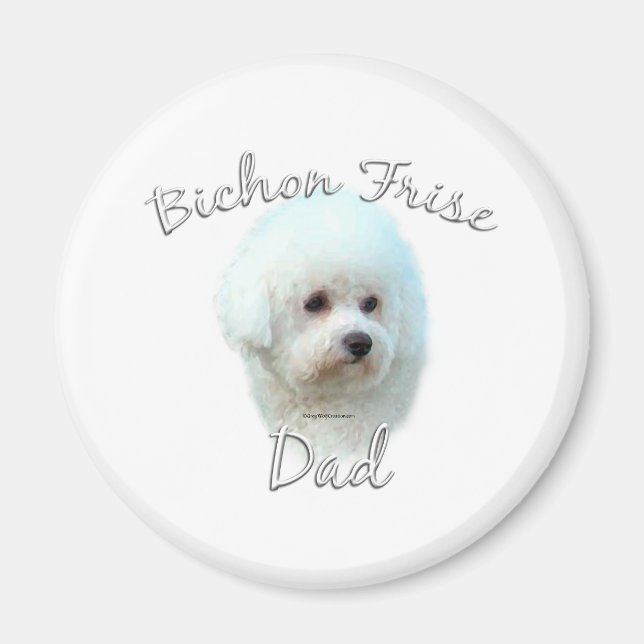 Aimant Bichon Frise Papa 2 (Devant)