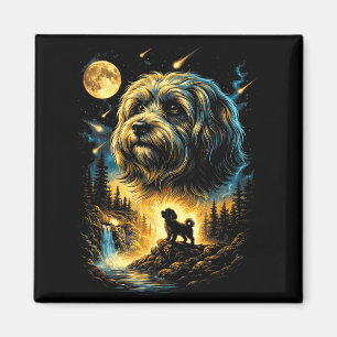 Aimant Bichon Havanais hurle à la lune vintage 90s drôle