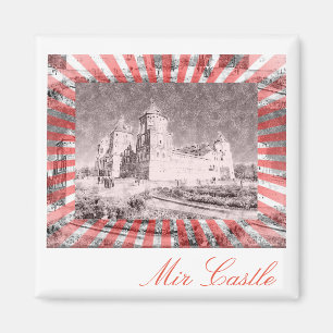 Aimant Biélorussie Mir Château Architecture Peinture Magn