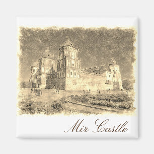Aimant Biélorussie Mir Château Architecture Peinture Magn