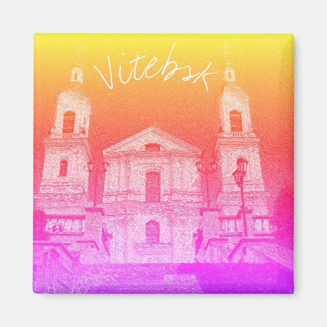 Aimant Biélorussie Vitebsk Stylisé l'architecture magnéti (Devant)