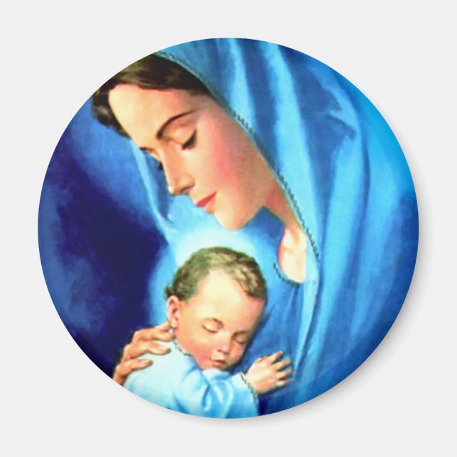 Aimant Bienheureuse Vierge Marie avec Bébé Jésus (Devant)