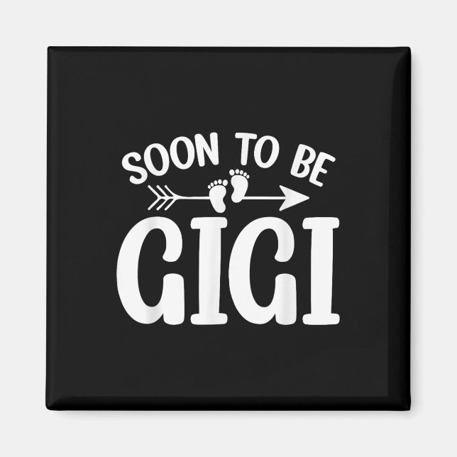 Aimant Bientôt Gigi Femmes Annonce de Grossesse Grand (Devant)