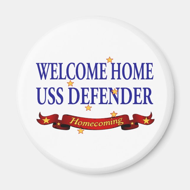 Aimant Bienvenue à la maison USS Defender (Devant)