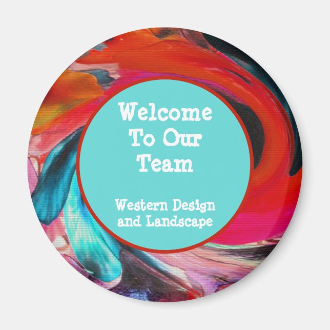 Aimant Bienvenue À Notre Équipe Vivid Swirled Tie Dye Emp (Devant)
