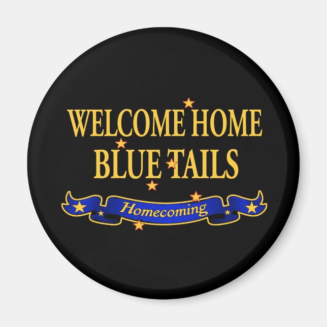 Aimant Bienvenue Accueil Bleus Tails (Devant)