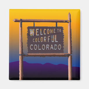 Aimant bienvenue au colorado coloré