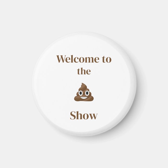 Aimant Bienvenue au Poo Emoji Show Funny (Devant)
