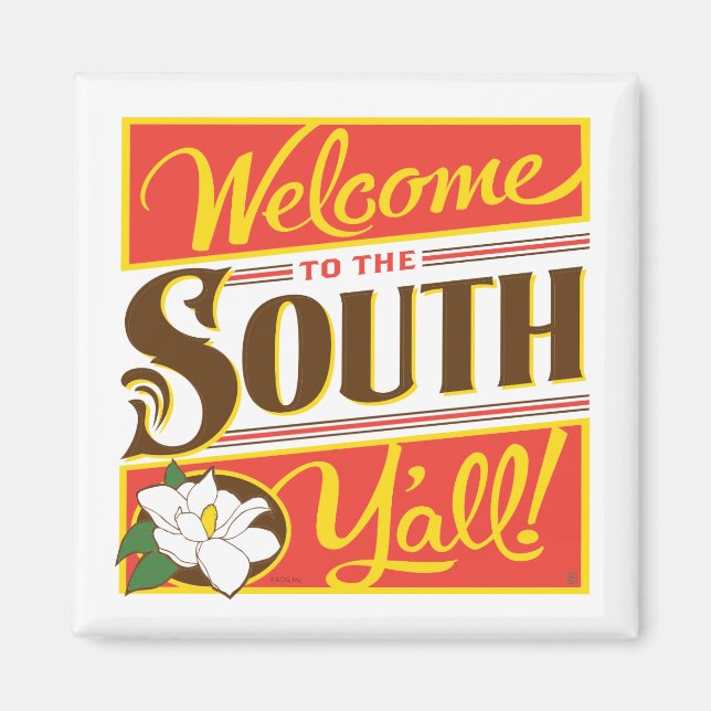Aimant Bienvenue Au South Y'all (Devant)