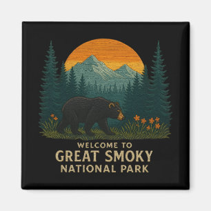 Aimant Bienvenue dans le parc de la Broderie Great Smoky 